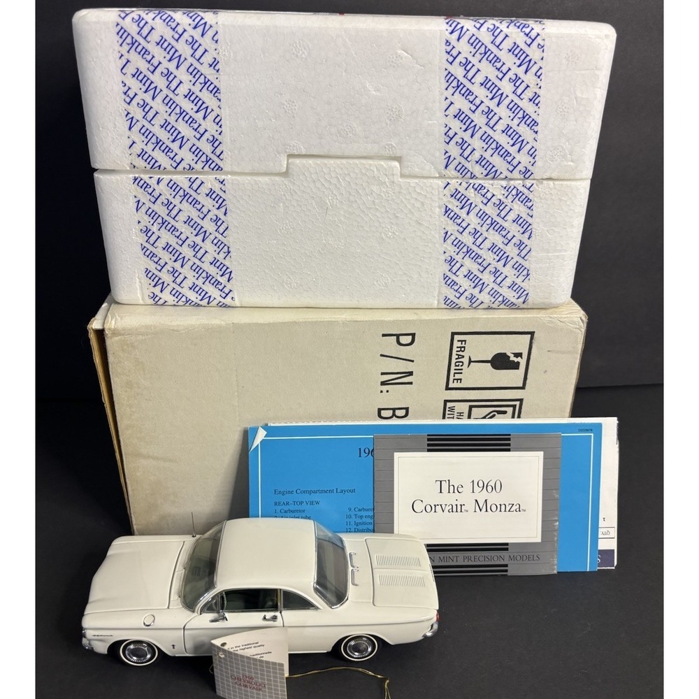 Franklin Mint 1960 Corvair Monza 1/24 Diecast Model Box Papers Precision Model